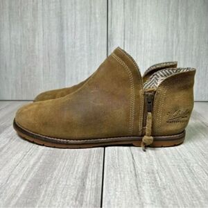 Woolrich Suede Leather Brown Ankle Low Top Boots Zipper Shoes Womens Size 8.5